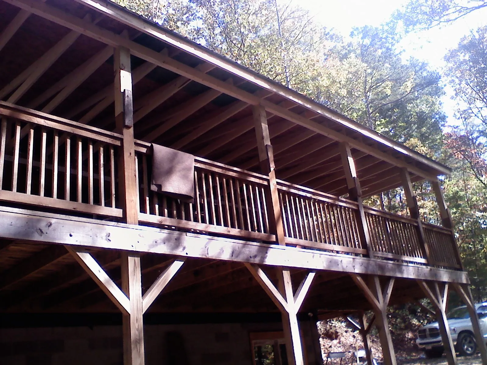 Timber framing under a new elevated porch and deck — Roof Leak Repair in Bell Buckle by Roofing Brothers